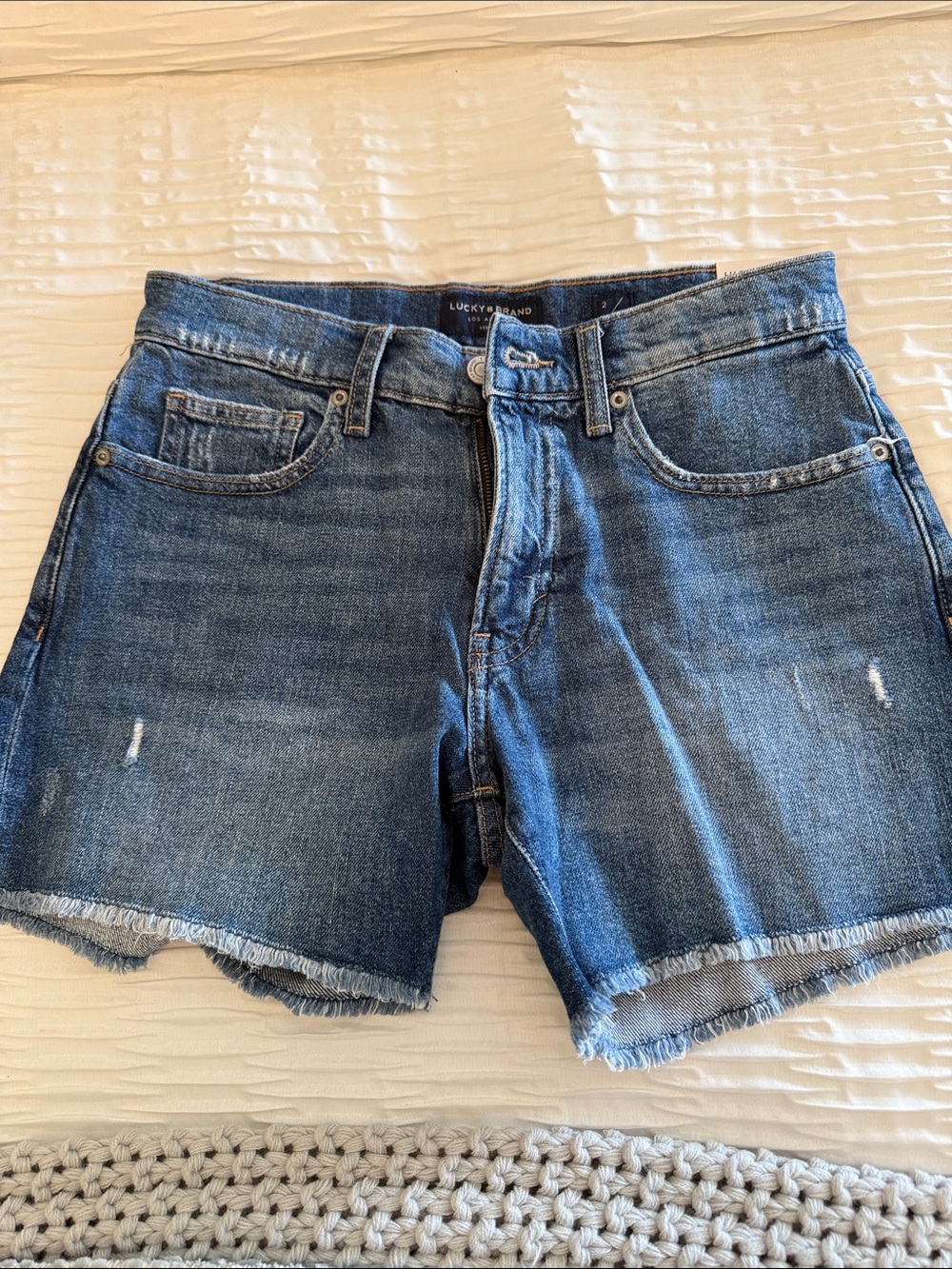 Lucky Brand Medium Blue Denim Cutoff Shorts